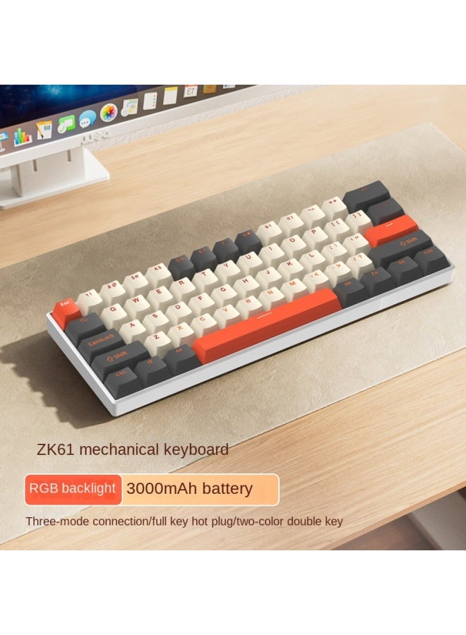 Neutral Key Gaming Mini Triple-mode Rgb Driver Keyboard Wired Hot-swappable Office Portable Compact Mechanical Keyboard - Image 2