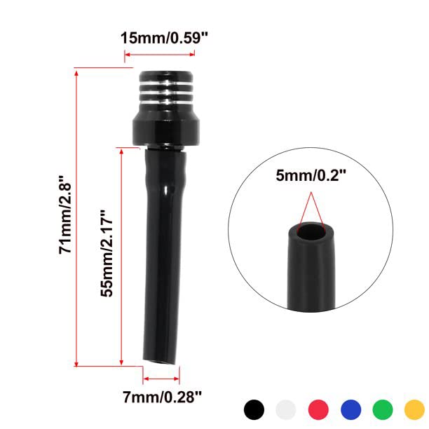 APPYU RSG 2PCS Gas Fuel Cap Air Vent Hose Universal CNC Tank Valve Vent Tube with Chekc Ball Aluminum Breather for 50cc 110cc 70cc 125cc ATV Motorcycle Dirt Pit Quad Bike Motocross Black - Image 2