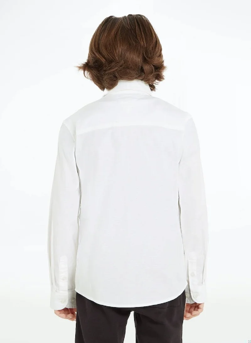 Tommy Hilfiger White Stretch Oxford Shirt for Men | Best Price UAE