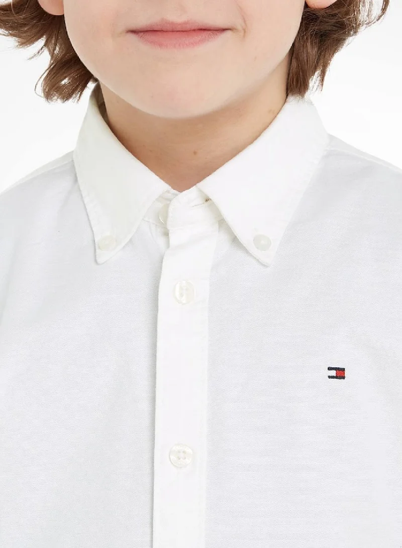 Tommy Hilfiger White Stretch Oxford Shirt for Men | Best Price UAE