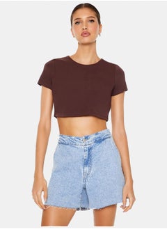 Cropped Cotton-Blend Tee