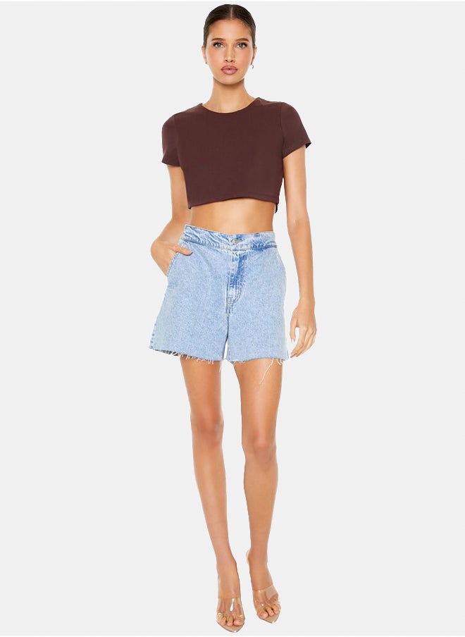 FOREVER 21 - Cropped Cotton-Blend Tee - Image 1