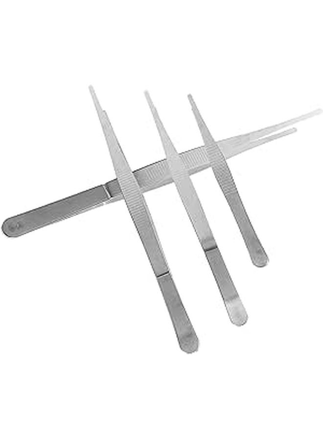Long Handle Stainless Steel Garden Tweezers Set Serrated Tips for Succulents Bonsai Planting - Image 1