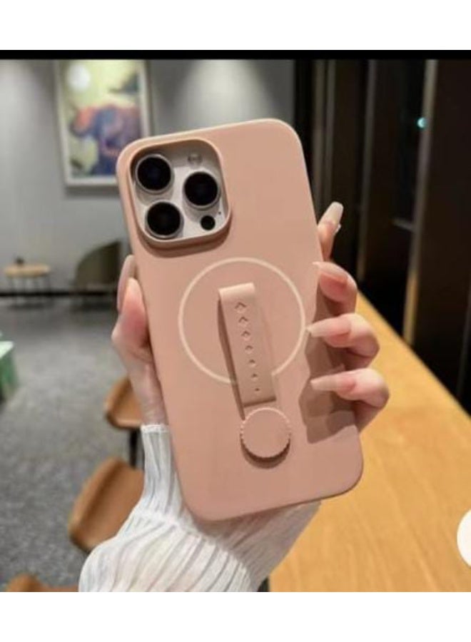 جراب هاتف من السيليكون لهاتف iPhone 16pro max مع شريط دوار 360 درجة وغطاء مغناطيسي لهاتف iPhone - Image 1