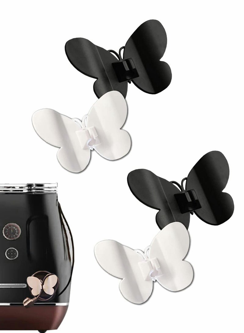 SOLARAE 4Pcs Cord Organizer, Wire Holder Organizer to Stick on Home Appliances, Clip for Coffee Maker Stirrer Air Fryer (Black,White) - Image 1