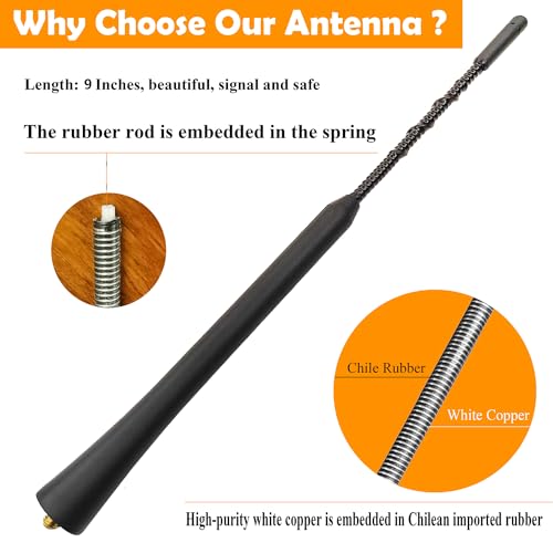 RooFox 9 Inch Flexible Antenna Mast for Hyundai Accent (2006-2022) - Image 2