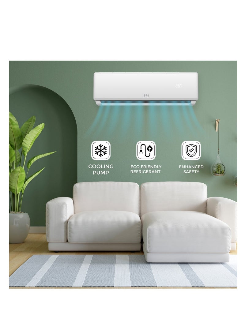 SPJ Split Air Conditioner 1.5 Ton 18000 BTU, Fast Cooling AC, Energy Efficient, Low Noise, R410A, 4M Pipe Kit, 5 Year Compressor Warranty, White - Image 5