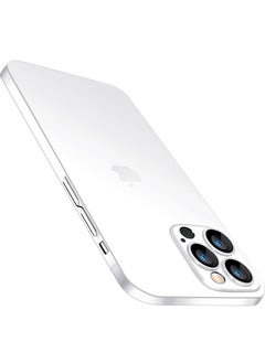 ELTRAZONE iPhone 15 Pro Slim Case – White, 0.2mm Paper-Thin, Lightweight with Translucent Matte PP Back, Anti-Fingerprint & Yellowing