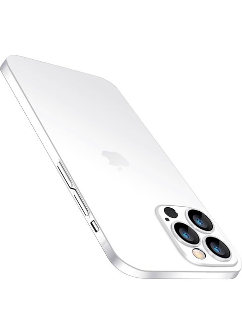 ELTRAZONE iPhone 15 Pro Slim Case – White, 0.2mm Paper-Thin, Lightweight with Translucent Matte PP Back, Anti-Fingerprint & Yellowing