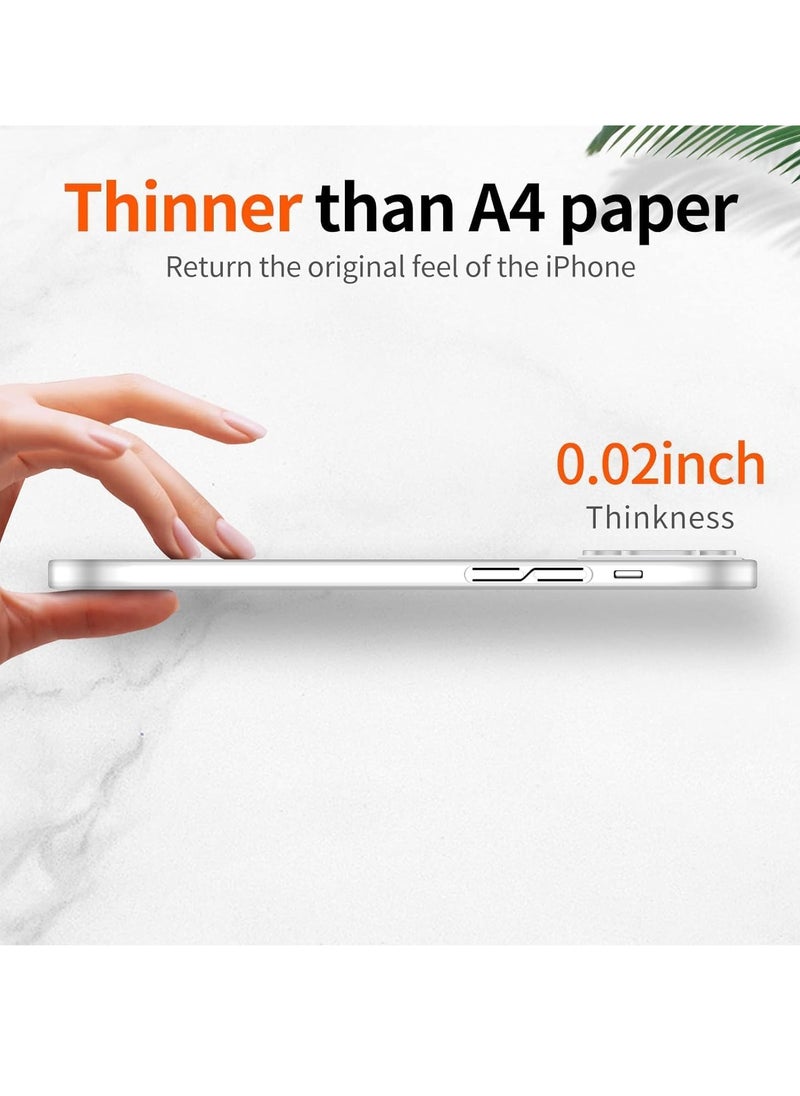 ELTRAZONE - ELTRAZONE iPhone 15 Pro Slim Case – White, 0.2mm Paper-Thin, Lightweight with Translucent Matte PP Back, Anti-Fingerprint & Yellowing - Image 1
