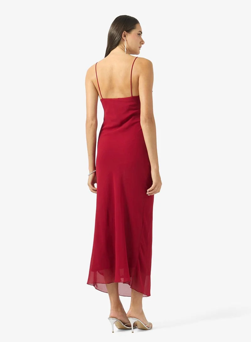 Ginger Boutique  Plissé Halter Midi Dress for Women | Best Price UAE