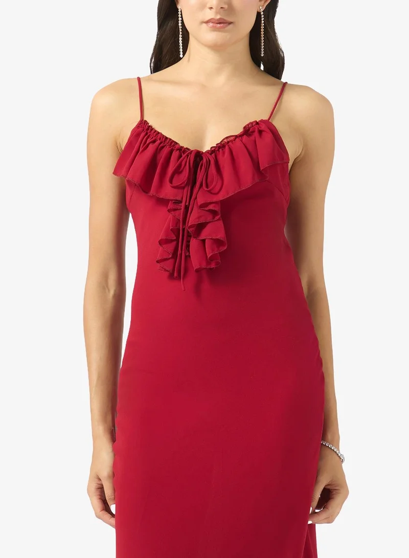 Ginger Boutique  Plissé Halter Midi Dress for Women | Best Price UAE