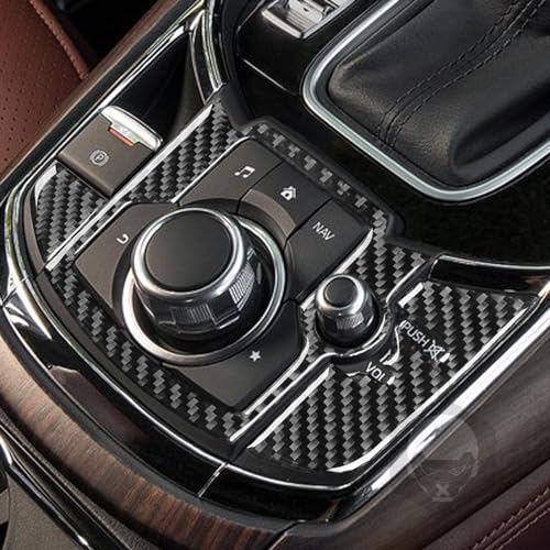 NVCNX Real Premium Carbon Fiber Car Center Console Panel Cover Trim Interior Accessories Compatible with Mazda CX9 CX-9 2016 2017 2018 2019 Black - Image 5