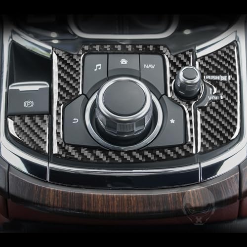 NVCNX Real Premium Carbon Fiber Car Center Console Panel Cover Trim Interior Accessories Compatible with Mazda CX9 CX-9 2016 2017 2018 2019 Black - Image 4
