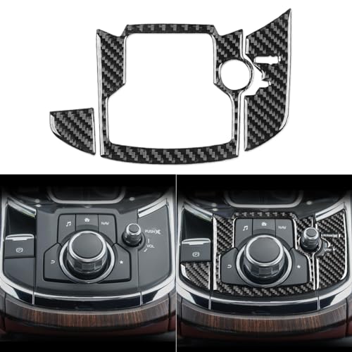 NVCNX Real Premium Carbon Fiber Car Center Console Panel Cover Trim Interior Accessories Compatible with Mazda CX9 CX-9 2016 2017 2018 2019 Black - Image 1