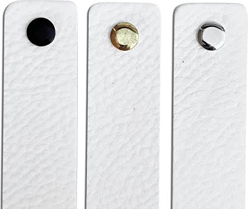 Brute Strength - Leather Drawer Pulls - White - 4 pcs - 7-7/8 x 1 ’’ - Leather Handle - Leather Dresser Pulls - Cabinet knobs Dresser knobs - Dresser Handles - Image 5