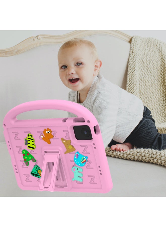 Kids Case Compatible with Xiaomi Redmi Pad 2 2025 /Redmi Pad SE 2025 (11 inch), Shockproof Case with Shoulder Strap and Handle Stand (Pink) - Image 1
