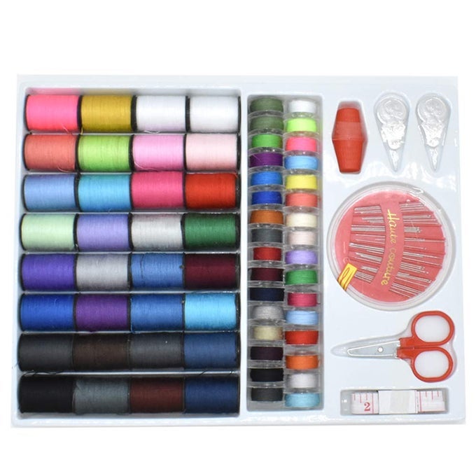 SEWING KIT WITH 100 BASIC SEWING ACCESSORIES 64 SPOOLS OF THREAD MINI SEWING KIT FOR BEGINNERSTRAVELLER EMERGENCY WHOLE FAMILY TO MEND AND REPAIR