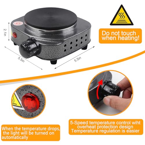 BBAXI Candle Making Kit with Electronic Hot Plate,Candle Wax Melter for Melting,Including Pouring Pot, Hot Plate,2lb Soy Wax,Stain Spoon,Cotton Wicks,Center Devices,Wick,Thermometer. - Image 4