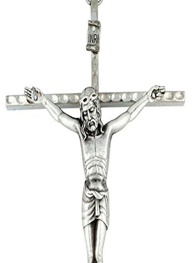 Venerare Wall Crucifix with Hammered Silver-Tone Finish - Image 4