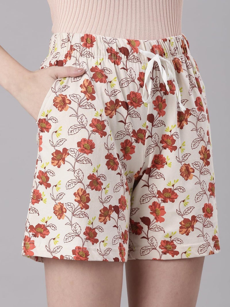 Rupa Colors Playsure Printed Shorts for Women, Leisurewear, Floral Printed Shorts, Loungewear - Image 2