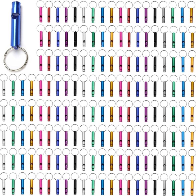 Emergency Whistle: 100-Pack Aluminum Construction Withstands Harsh Conditions - Loud Clear Sound For Signaling Safety Whistle for Group Camping Hiking Boating Hunting Fishing - Image 1