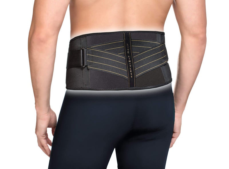 Copper Fit Pro Back Support, Black with Copper Trim, Large/X-Large, Unisex Waist Size 39”-50” (CFBACK) - Image 1