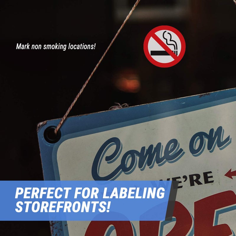 OfficeSmartLabels No Smoking Sign - 1.5"" Round Circle Dots  No Smoking Signs For Business Home Vehicles No Smoking Stickers Small No Smoking Signs Prohibido Fumar For Indoors Use - 300 Labels/Roll  1 Rolls = 300 Labels - Image 5