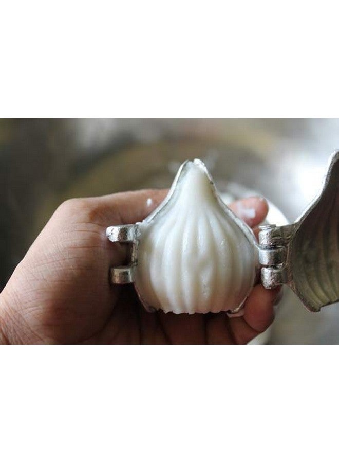FlowAura Aluminum Modak Moulds (Pack of 1) Size: 7 cm | (Medium) , Silver - Image 3
