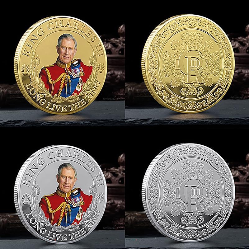 كلاراكو عملة تذكارية معدنية للملك تشارلز الثالث من المملكة المتحدة، سلسلة مفاتيح، حرف يدوية، هدايا تذكارية - Image 5