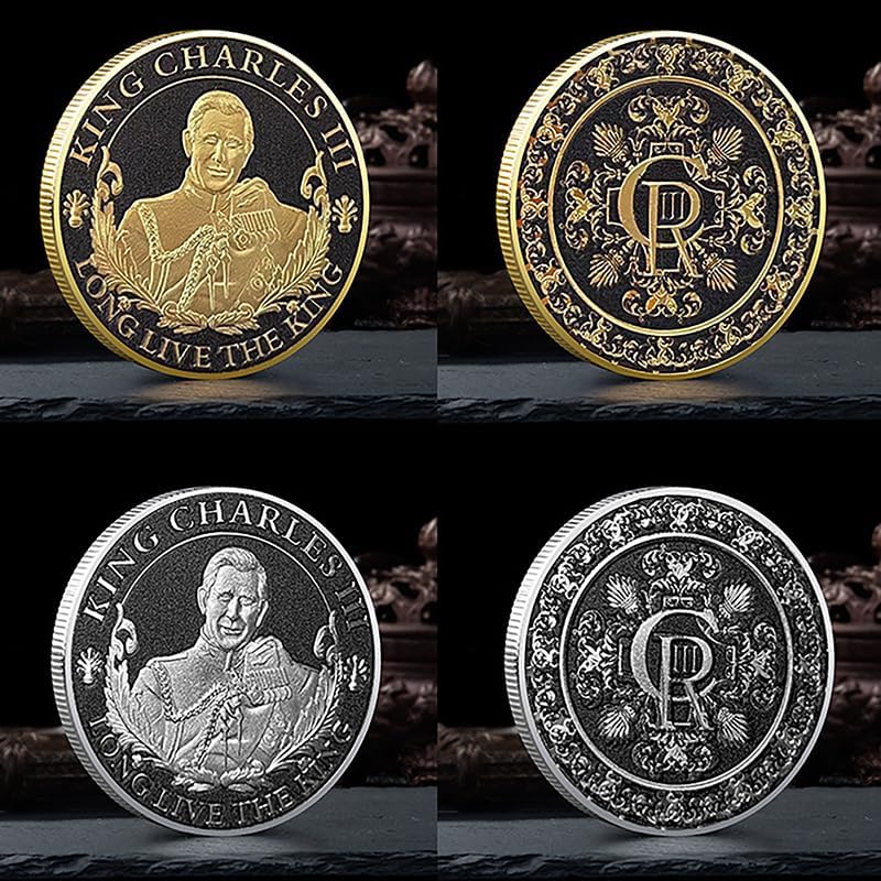 كلاراكو عملة تذكارية معدنية للملك تشارلز الثالث من المملكة المتحدة، سلسلة مفاتيح، حرف يدوية، هدايا تذكارية - Image 3