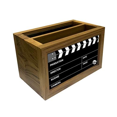 Nutcase Wooden Remote Stand | Teak Wood Remote Holder For Living Room, Bedroom, Tv And Ac | Stationary Organizer | Ideal For Home & Office - Filmy Design - 6x4 Inches (MADE-IN-INDIA), Black - Image 5