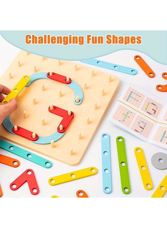 35pcs Alphabet Puzzle And Number Blocks Toys Set | Educational Toys For 2 3 4 Year Old, Fine Motor Skills Toys For 2-5 Year Old, Toddler STEM Wooden Letters Pegboard Toy, Kids Gifts - Image 2