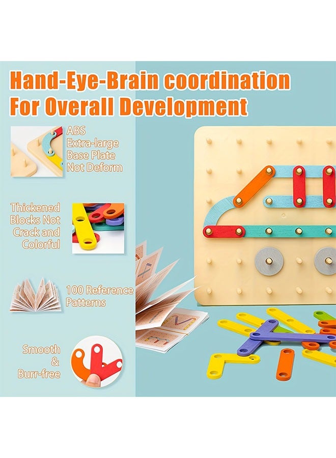 35pcs Alphabet Puzzle And Number Blocks Toys Set | Educational Toys For 2 3 4 Year Old, Fine Motor Skills Toys For 2-5 Year Old, Toddler STEM Wooden Letters Pegboard Toy, Kids Gifts - Image 3