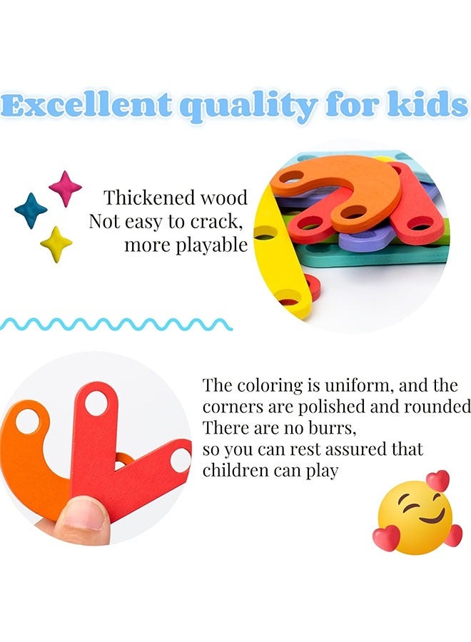 35pcs Alphabet Puzzle And Number Blocks Toys Set | Educational Toys For 2 3 4 Year Old, Fine Motor Skills Toys For 2-5 Year Old, Toddler STEM Wooden Letters Pegboard Toy, Kids Gifts - Image 4