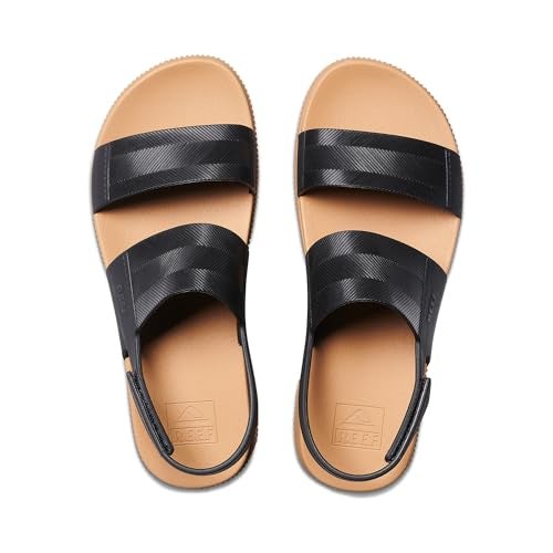 REEF Women's Water Vista Higher Platform Sandal, Water Friendly, Adjustable Strap, Black/Tan, 9 - Image 5