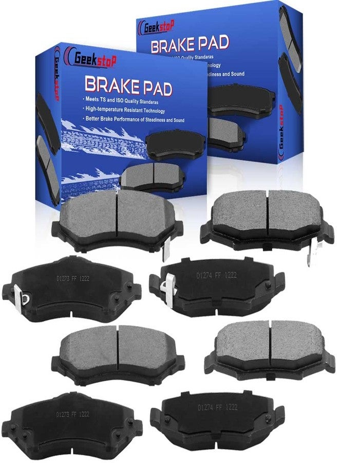 Geekstop Ceramic Front and Rear Brake Pads Kit Fit for 2008-2012 Jeep Liberty, 2007-2018 Jeep Wrangler, 2007-2011 Dodge Nitro - Image 1