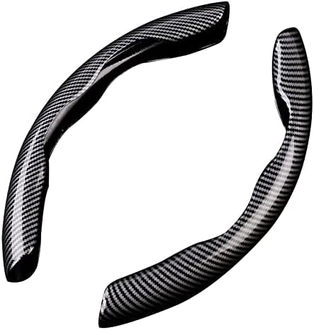 Automaze New Carbon Fiber ABS Texture Steering Wheel Grip Cover for Cars, Safe and Non Slip Car Interior Accessory (Carbon Black) - Image 2