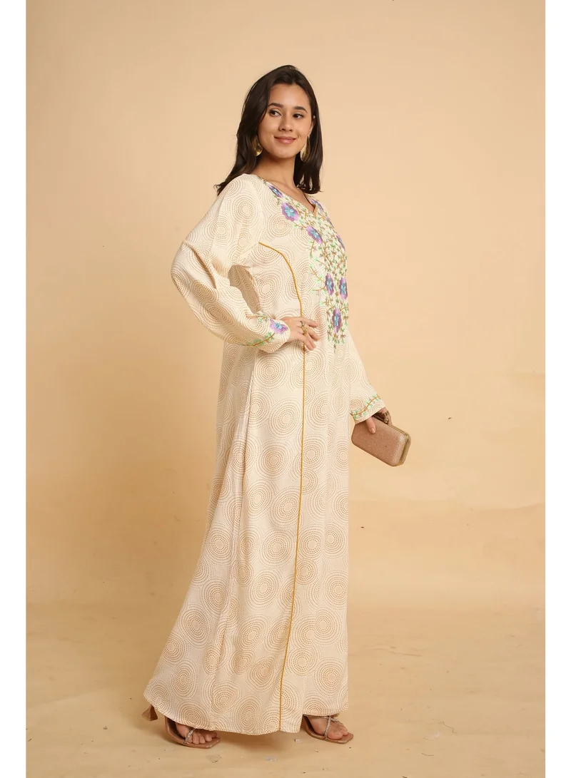 HANA & SARA Women Long Trendy Printed Arabic Jalabiya For Women