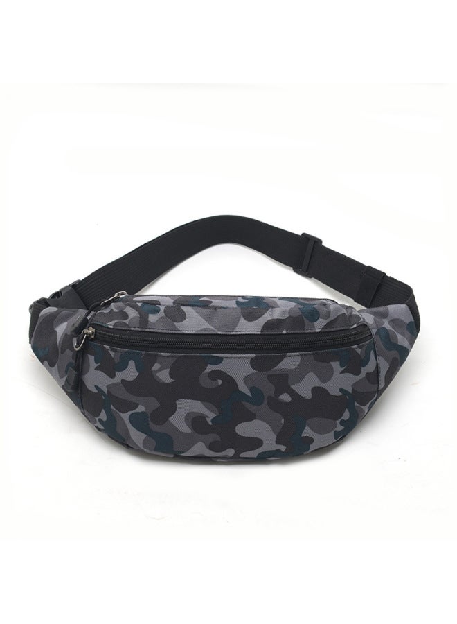 Generic OxFord Cloth Waterproof Outdoor Multi-Layer Sportswear Mobile Phone Waist Bag Men's Work Durable Crossbody Mountaineering Bag-Color:Blue Gray Camouflage  - Image 1