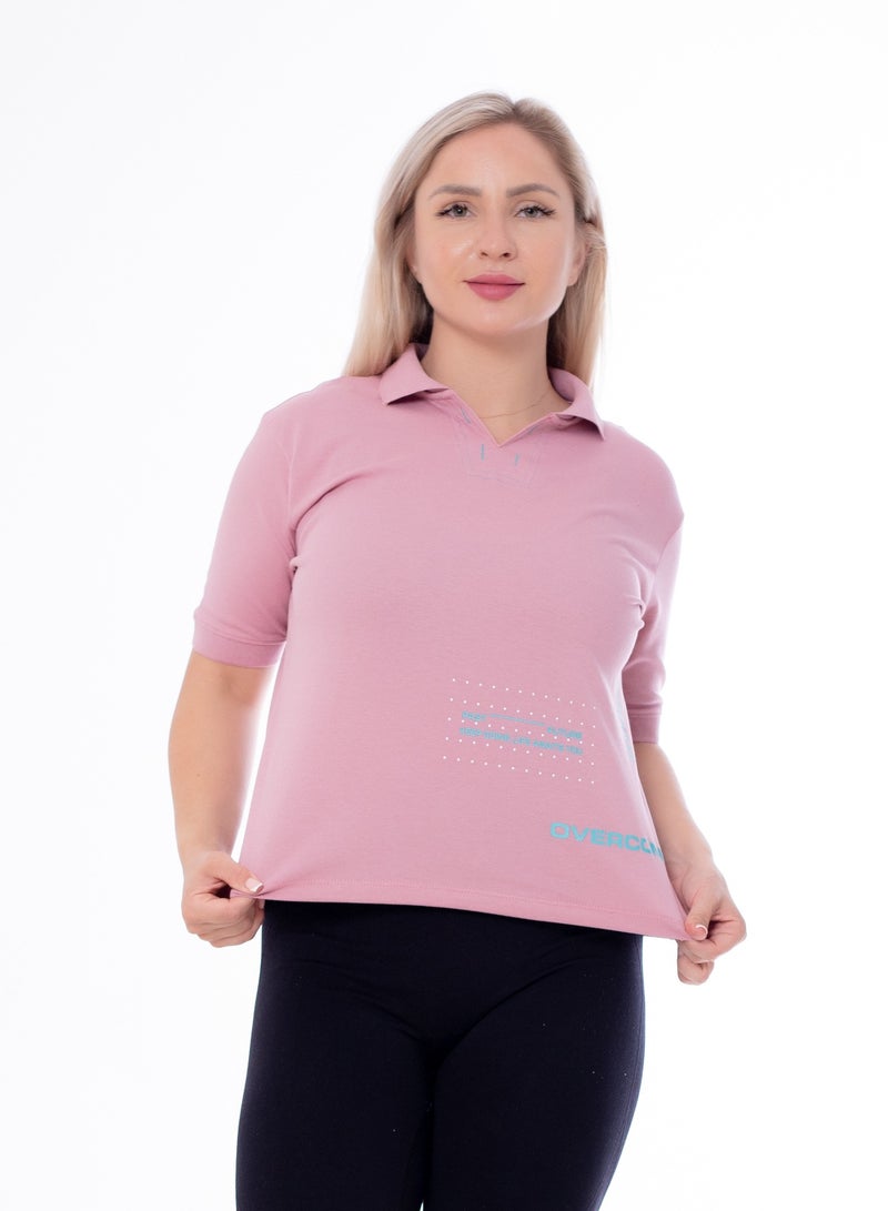 بيبو تيشيرت نسائي ب ياقه نص كم - Image 1