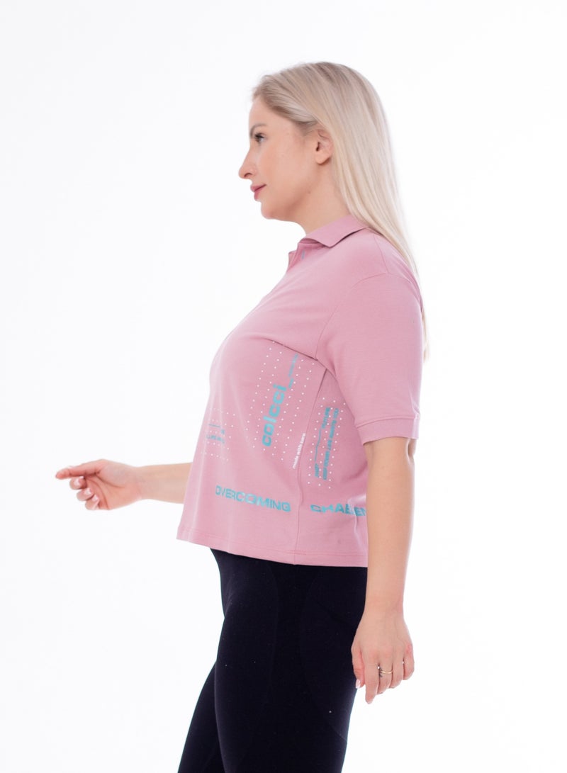 بيبو تيشيرت نسائي ب ياقه نص كم - Image 2