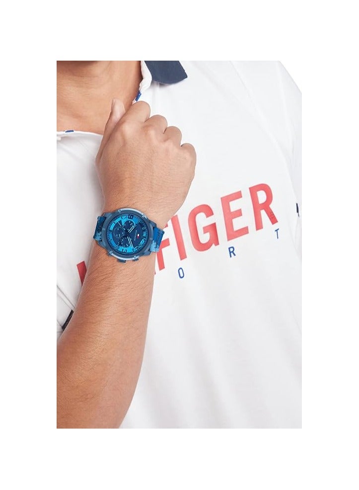TOMMY HILFIGER TOMMY HILFIGER WILD MEN's BLUE DIAL, BLUE SILICONE WATCH - 1792073, BLUE  - Image 4