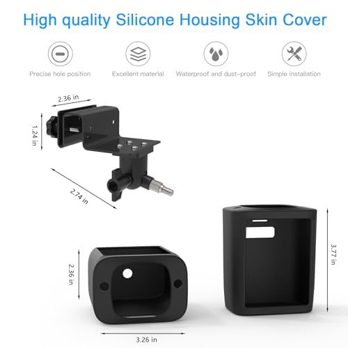 Koroao Gutter Mount with Silicone Cover Skin for eufy Security SoloCam S220 Security Camera (2pack-Black) - Image 2