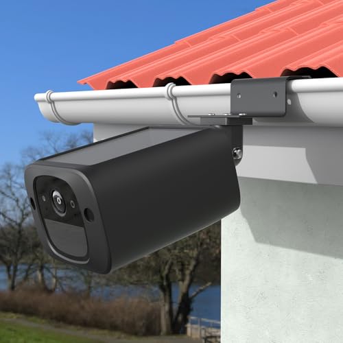 Koroao Gutter Mount with Silicone Cover Skin for eufy Security SoloCam S220 Security Camera (2pack-Black) - Image 5