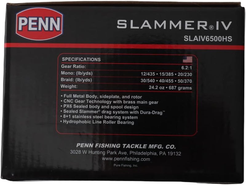 Penn Slammer IV Spinning Reel - 2500 Size, Black Gold - Image 3