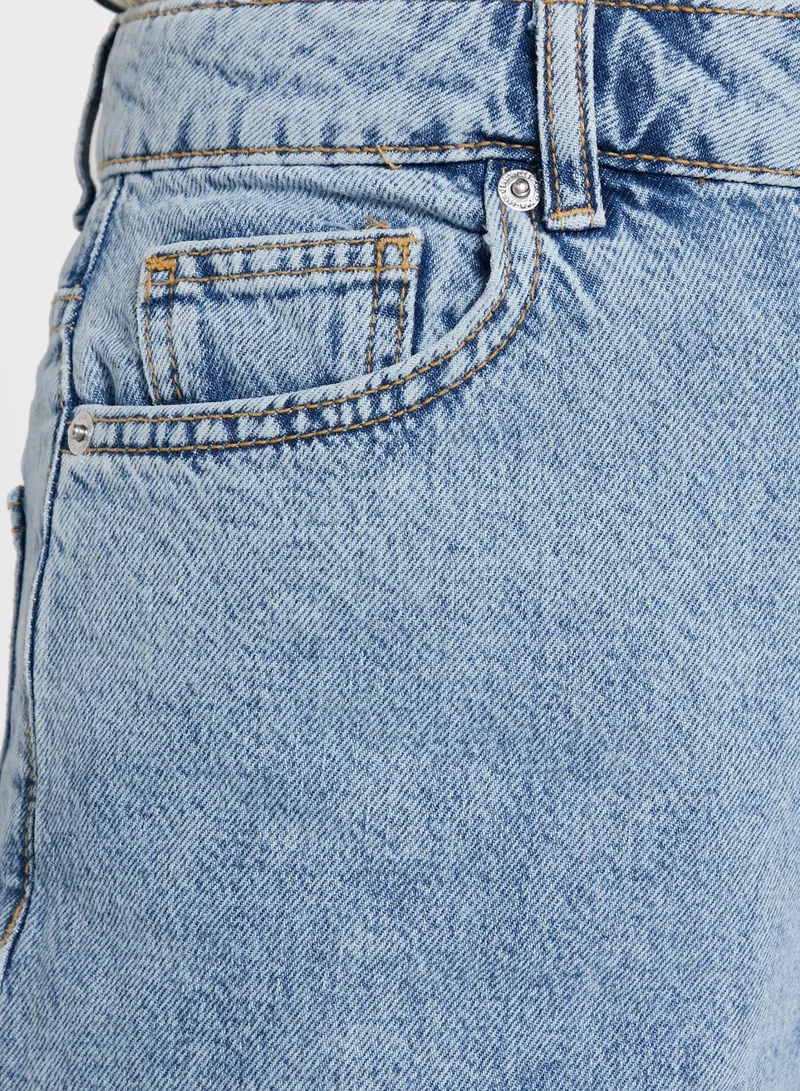 MANGO Roll Hem Denim Shorts