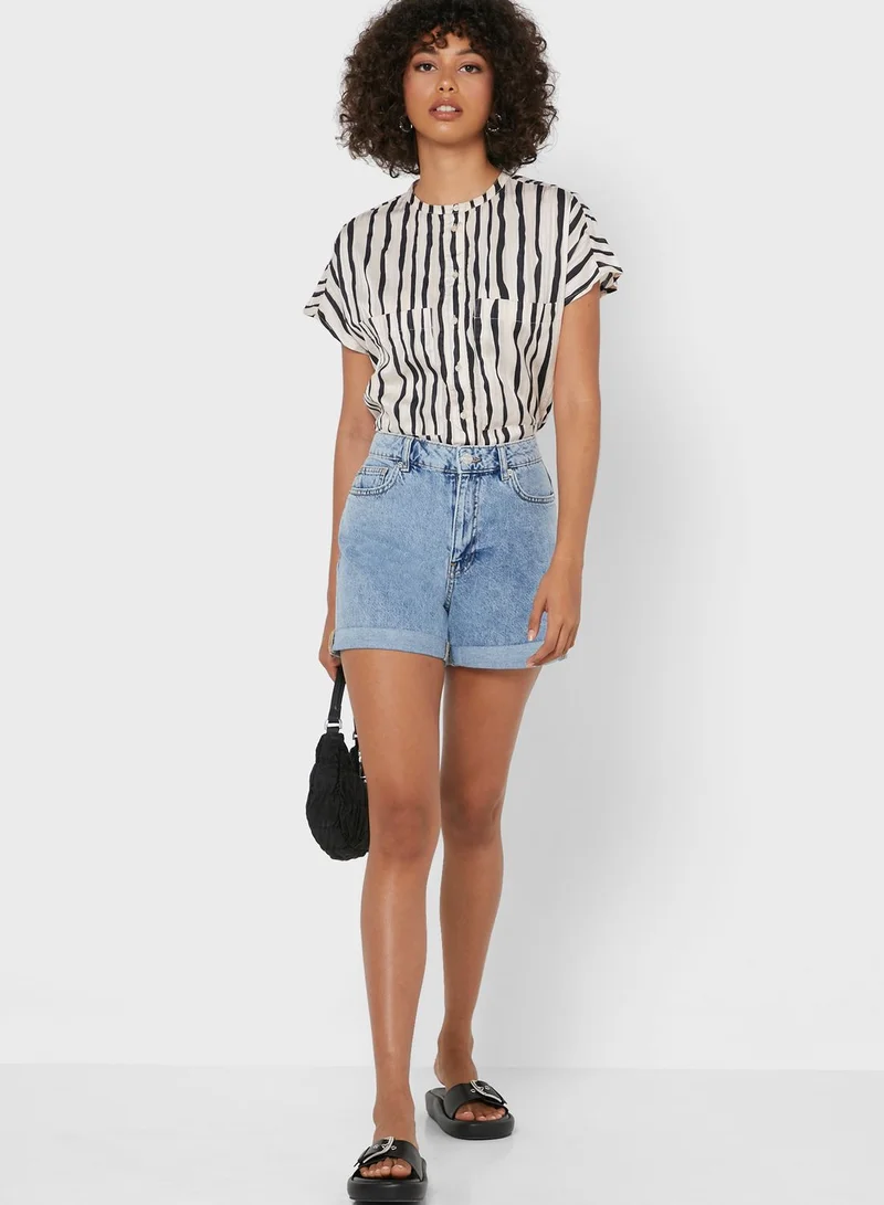 MANGO Roll Hem Denim Shorts
