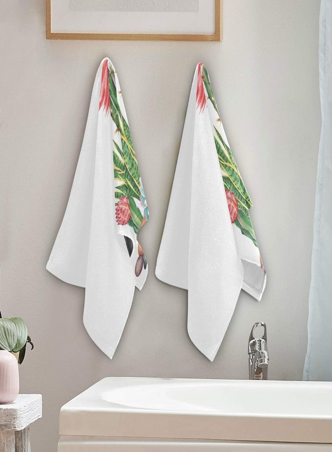 Vdsrup Succulent Cactus Hand Towels Tropical Cacti Summer Towel Set of 2 Flowers Small Bath Towels Soft Guest Face Towel Bathroom Decorations Thin Kitchen Tea Dish Towels 14x28 in - Image 5