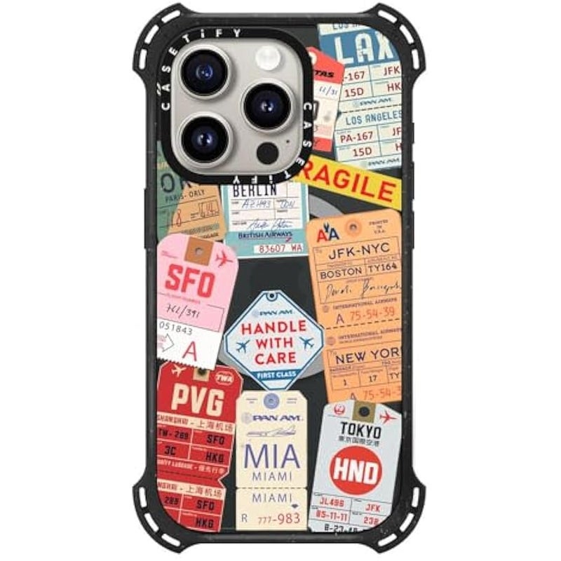 Casetify Bounce iPhone 15 Pro Case 【6X Military Grade Drop Tested / 21.3ft Drop Protection/Compatible with Magsafe】 - AirTags - Triple Black - Image 1